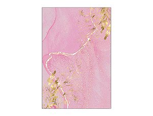 Painel De Festa Vertical 1,50 x 2,20 - Efeito Mármore Rosa e Dourado 043