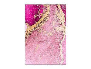 Painel De Festa Vertical 1,50 x 2,20 - Efeito Mármore Pink e Dourado 056