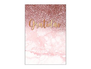 Painel De Festa Vertical 1,50 x 2,20 - Gratidão Efeito Glitter Rose 059