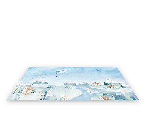 Painel De Festa Tapete Em Lona 2,50x1,35 - Céu Aquarela Avião de Papel 001