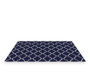 Painel De Festa Tapete Em Lona 2,50x1,35 - Azul Com Branco 036