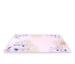 Painel De Festa Tapete Em Lona 2,50x1,35 - Realeza Rosa e Lilás Floral 012