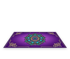 Painel De Festa Tapete Em Lona 2,50x1,35 - Roxo com Mandala 001