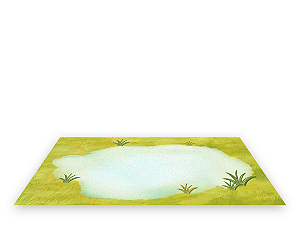 Painel De Festa Tapete Em Lona 2,50x1,35 - Fazendinha Aquarela Lagoa 003