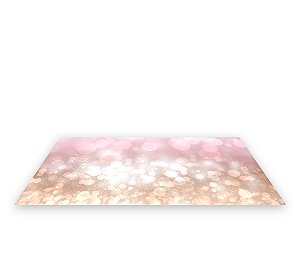 Painel De Festa Tapete Em Lona 2,50x1,35 - Efeito Glitter Rosa com Dourado 016