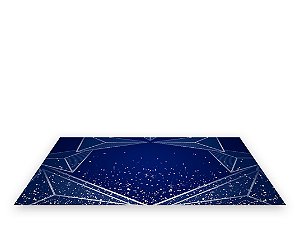 Painel De Festa Tapete Em Lona 2,50x1,35 - Azul Efeito Geométrico Prateado 024