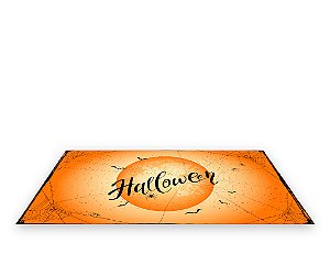 Painel De Festa Tapete Em Lona 2,50x1,35 - Halloween Lua Laranja 005