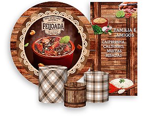 Painel De Festa + Trio De Capas Cilindro + Faixa Veste Fácil - Feijoada Brasileira 002