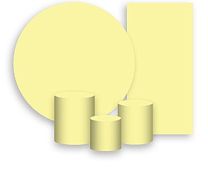 Painel De Festa + Trio De Capas Cilindro + Faixa Veste Fácil - Cor Liso Amarelo 048