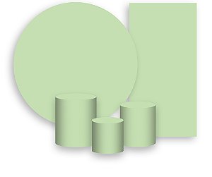 Painel De Festa + Trio De Capas Cilindro + Faixa Veste Fácil - Cor Liso Verde 053