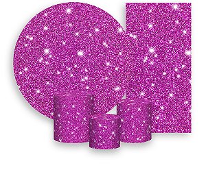 Painel De Festa + Trio De Capas Cilindro + Faixa Veste Fácil - Efeito Glitter com Brilho 036