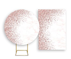 Painel De Festa Redondo 1,50x1,50 + Vertical 1,50x2,20 - Efeito Glitter Rose 024