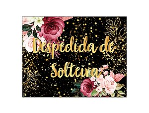 Painel de Festa Horizontal 1,55 X 1,20 - Despedida de Solteira Dourado Floral 001