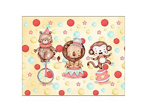 Painel de Festa Horizontal 1,55 X 1,20 - Circo Animais Cute 005