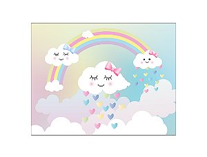 Painel de Festa Horizontal 1,55 X 1,20 - Chuva de Amor e Corações 001