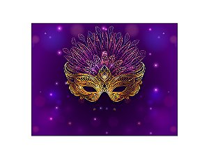 Painel de Festa Horizontal 1,55 X 1,20 - Carnaval Máscara com Penas 001