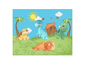 Painel de Festa Horizontal 1,55 X 1,20 - Dinossauros Baby Cute 01