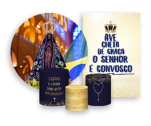 Kit 2 Painéis De Festa + Trio De Capas Cilindro - Santa Nossa Senhora Aparecida Imagem 001