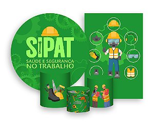 Kit 2 Painéis De Festa + Trio De Capas Cilindro - SIPAT Neutro Engrenagens 005