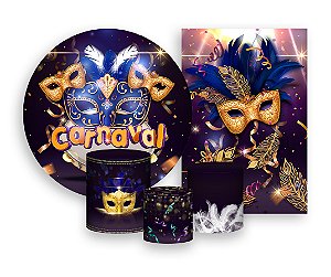 Kit 2 Painéis De Festa + Trio De Capas Cilindro - Carnaval Chique 003