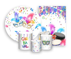 Kit 2 Painéis De Festa + Trio De Capas Cilindro - Folia de Carnaval 005