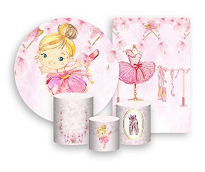 Kit 2 Painéis De Festa + Trio De Capas Cilindro - Bailarina Floral 010