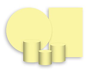 Kit 2 Painéis De Festa + Trio De Capas Cilindro - Estampa Amarelo Liso 048