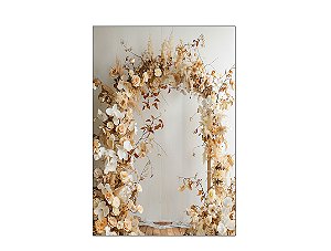 Fundo Fotográfico 1,50 x 2,20 - Efeito Parede com Arco Floral Bege 180