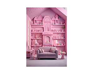 Fundo Fotográfico 1,50 x 2,20 - Sala de Boneca Rosa  035