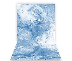 Fundo Fotográfico 1,50 x  2,70 - Efeito Mancha de Tinta Mármore Azul 017