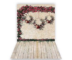 Fundo Fotográfico 1,50 x  2,70 - Arcos de Flores Pendurados 062