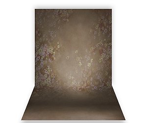 Fundo Fotográfico 1,50 x  2,70 - Gestante Bege Com Flores 074