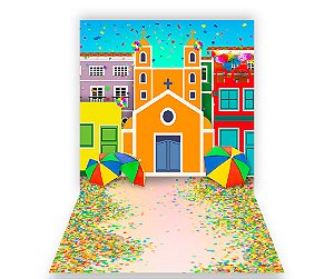 Fundo Fotográfico 1,50 x  2,70 - Carnaval Cidade Colorida 024
