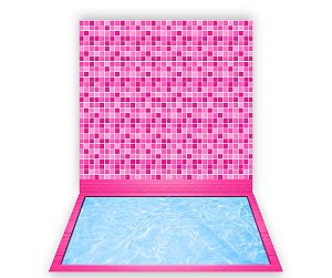 Fundo Fotográfico 1,50 x  2,70 - Pool Party Piscina Cor de Rosa 003