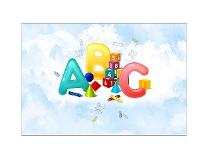Fundo Fotográfico 2,20 x 1,50 -  ABC Com números Coloridos 009