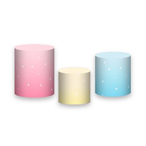 Trio De Capas De Cilindro - Cores Neutras com Estrelas 006