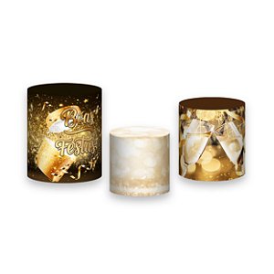 Trio De Capas De Cilindro - Ano Novo Fogos e Taças Douradas 007