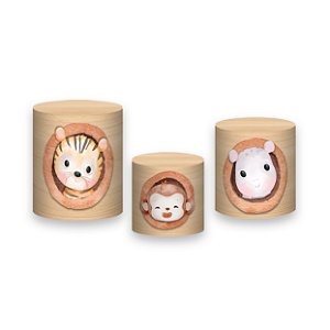 Trio De Capas De Cilindro - Arca de Noé Animais Cute 004