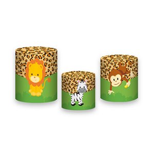 Trio De Capas De Cilindro - Animais Safari 001