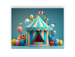 Fundo Fotográfico 1,55 x 1,20 - New Born Tenda de Circo Azul 024