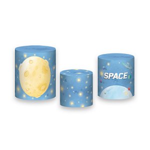 Trio De Capas De Cilindro - Astronauta Galáxia Cute 001