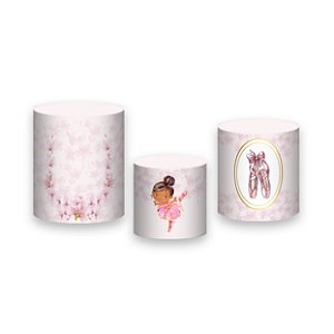 Trio De Capas De Cilindro - Bailarina Floral Rosa 006