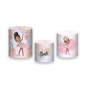 Trio De Capas De Cilindro - Bailarinas Cute Aquarela 008