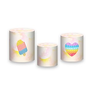 Trio De Capas De Cilindro - Brinquedo Bolha Push Pop It Cute 021