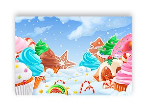 Fundo Fotográfico 2,20 x 1,50 - Cupcake Doces Candy 002