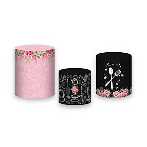 Trio De Capas De Cilindro - Meu Chá de Casa Nova com Flores 014