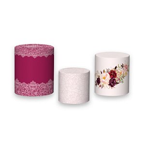 Trio De Capas De Cilindro - Chá de Lingerie com Flores 002