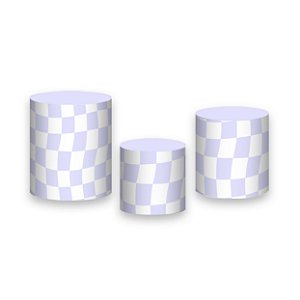 Trio De Capas De Cilindro - Estampa Quadriculada Lilás 047