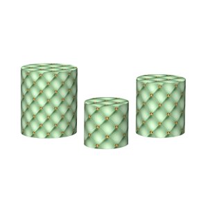 Trio De Capas De Cilindro - Realeza Capitone Verde Suave 025