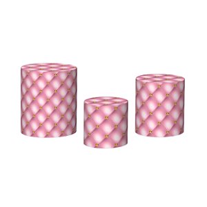 Trio De Capas De Cilindro - Realeza Capitone Pink 028